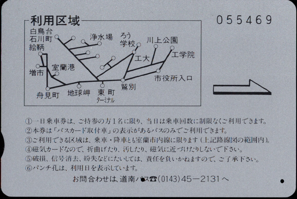 道南バス 室蘭市内 １日乗車券カード