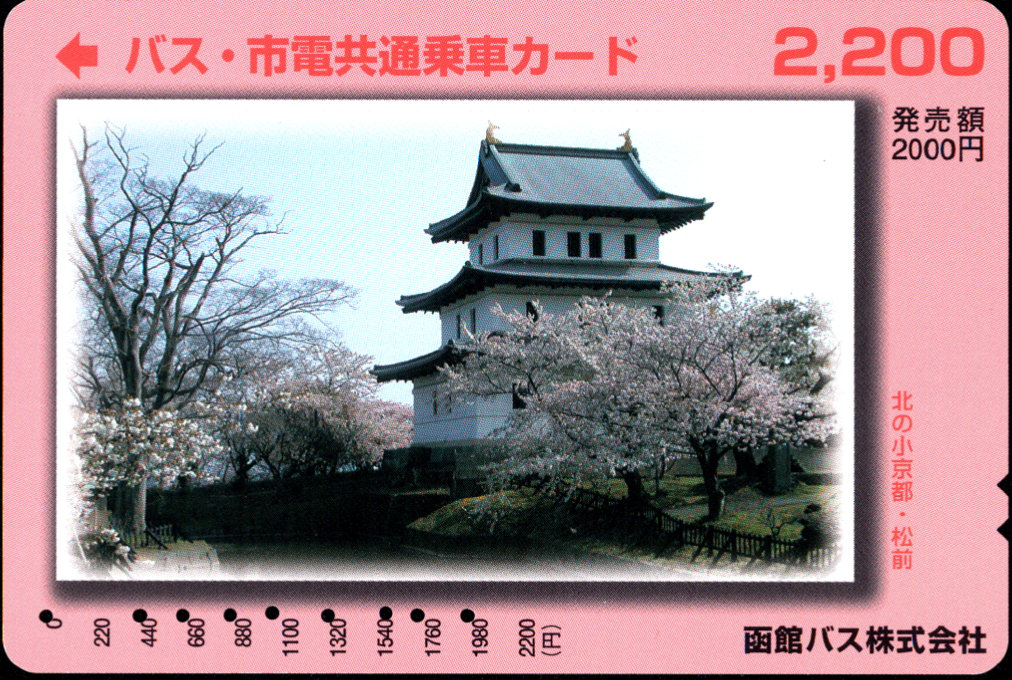 函館バス バス・市電共通乗車カード 普通カード