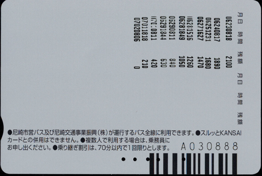 尼崎市・振興共通 普通カード