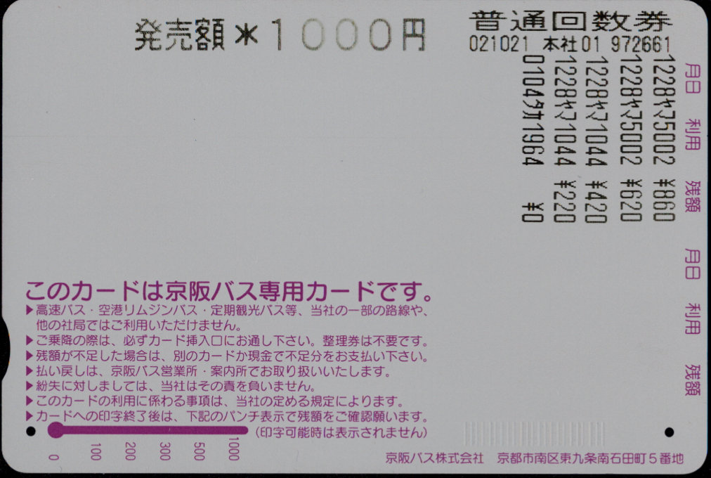 京阪バス 自社専用カード