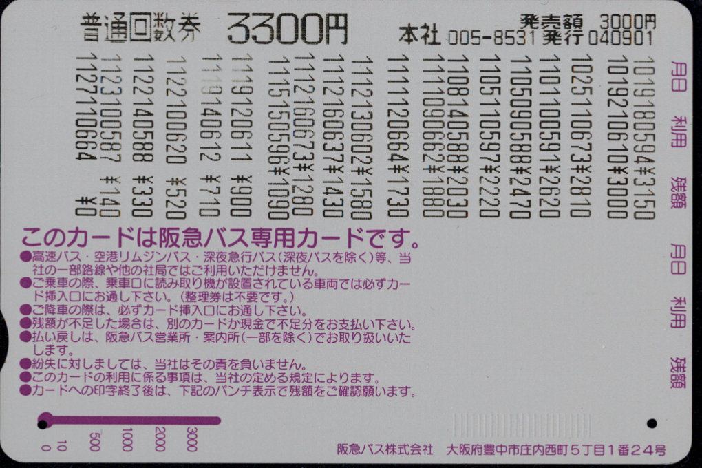 阪急バス 普通カード