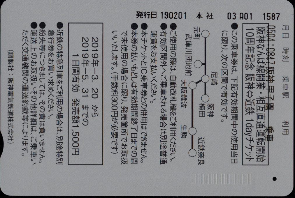 阪神電気鉄道 企画乗車券