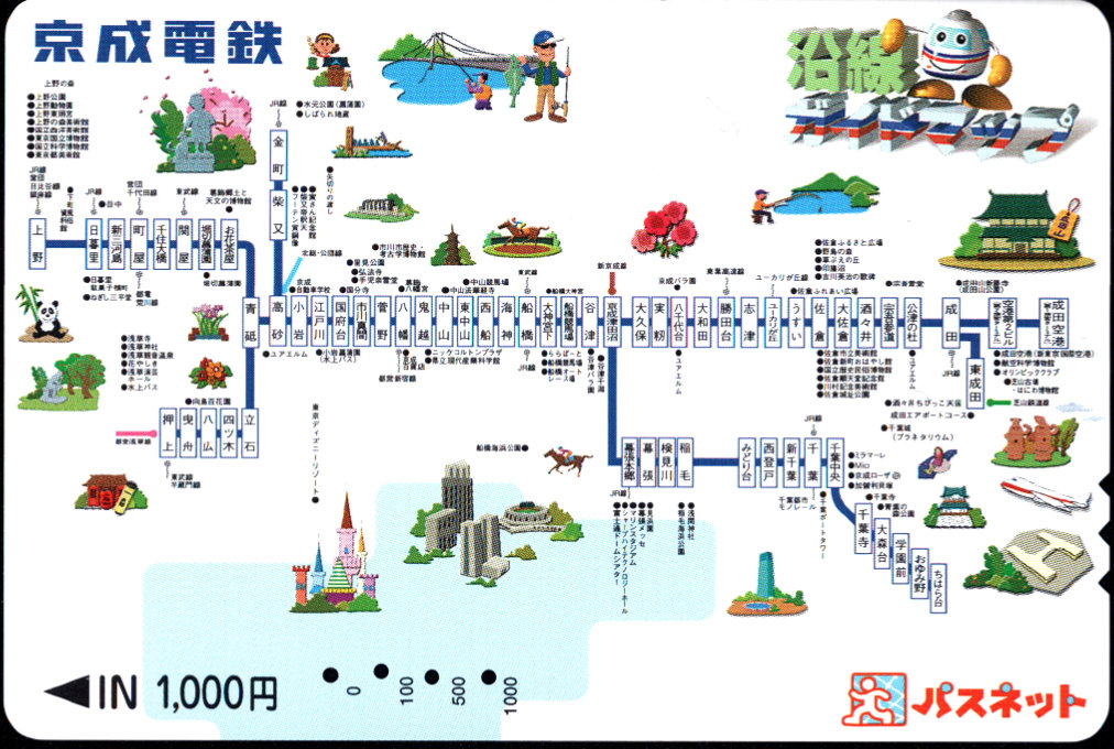 京成電鉄 パスネット 普通カード [路線図]