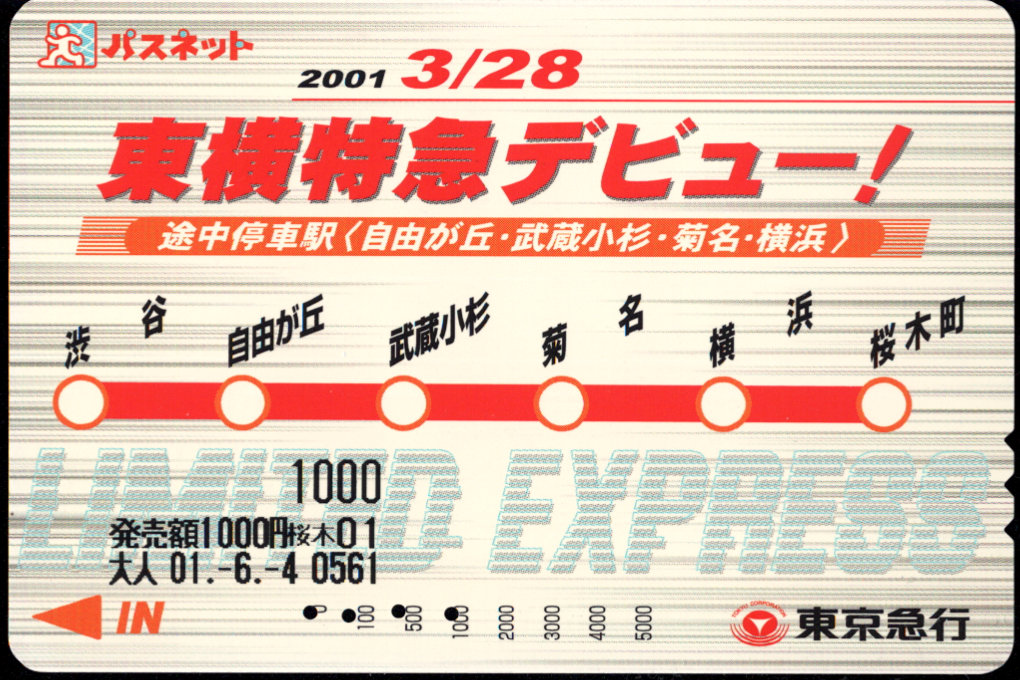 東京急行電鉄 パスネット 普通カード [自社広告]