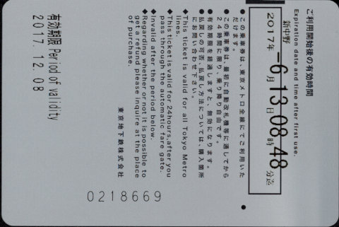 東京地下鉄 企画乗車券