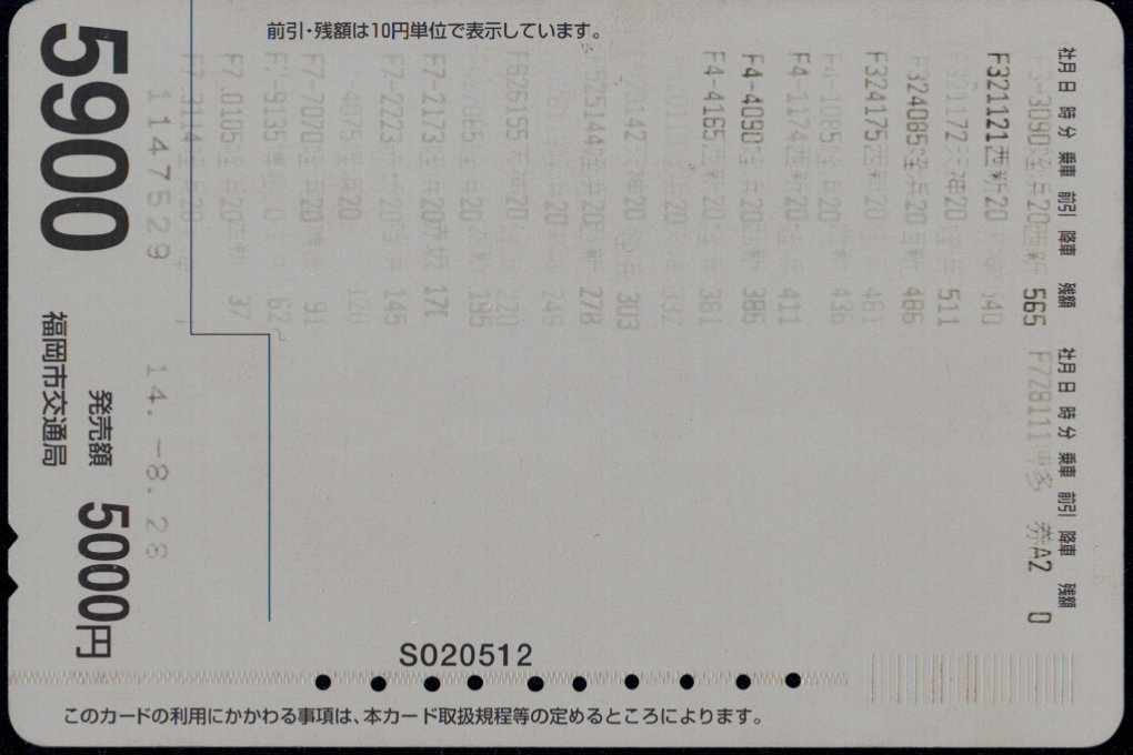 福岡市交通局 えふカード