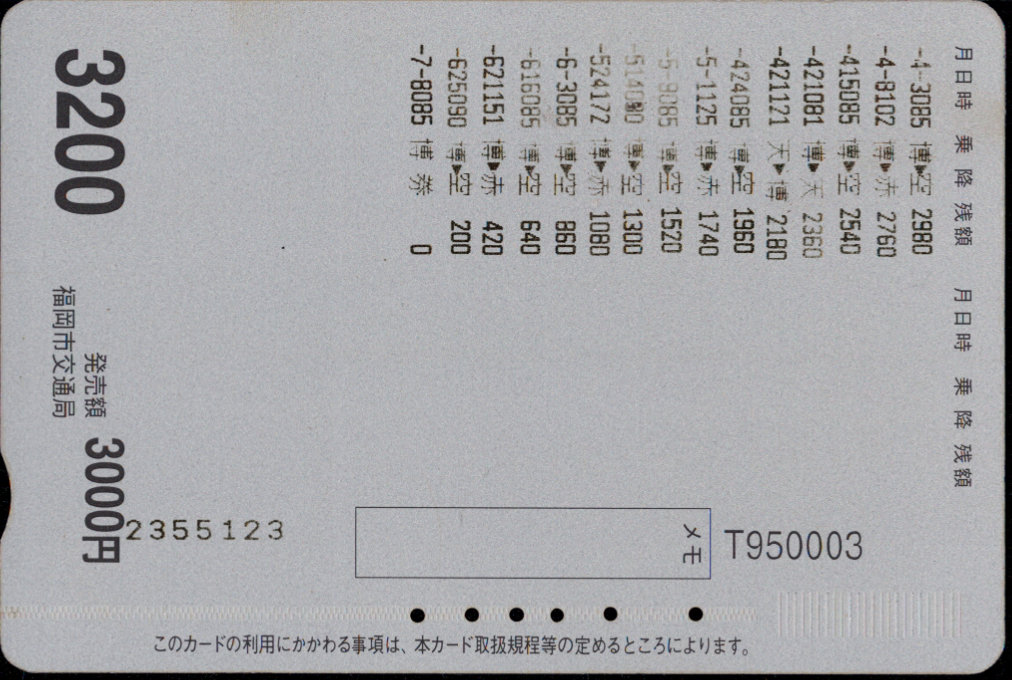 福岡市交通局 えふカード