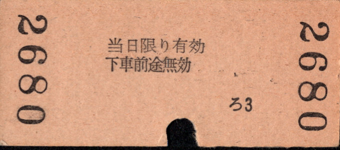 名古屋鉄道 金額式 硬券乗車券