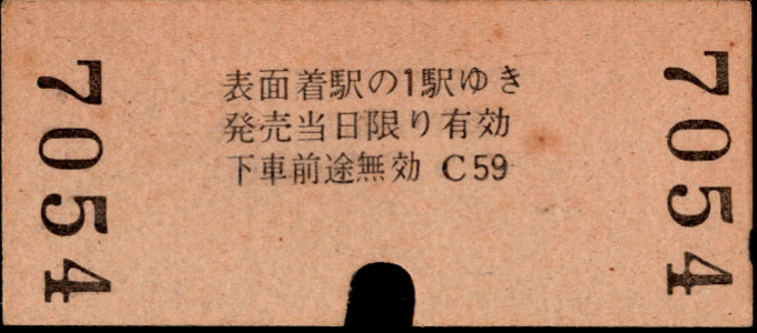 名古屋鉄道 名鉄金額式 硬券乗車券