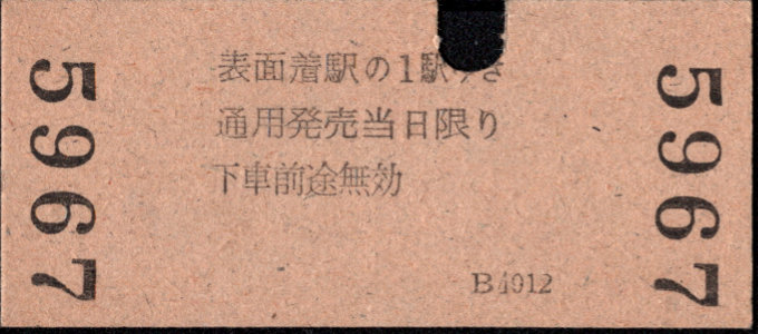 名古屋鉄道 名鉄金額式 硬券乗車券