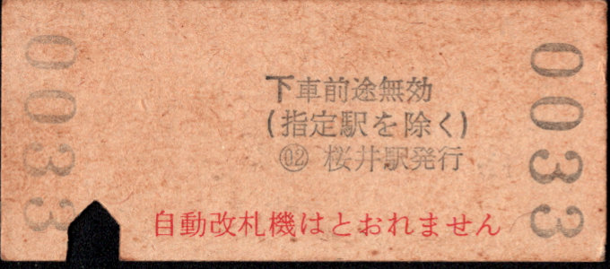 近畿日本鉄道 金額式 硬券乗車券