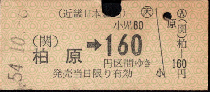 近畿日本鉄道 金額式 硬券乗車券[他社局]