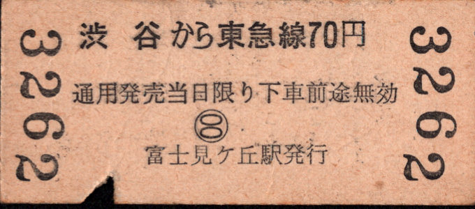 京王帝都電鉄 連絡乗車券 [硬券]