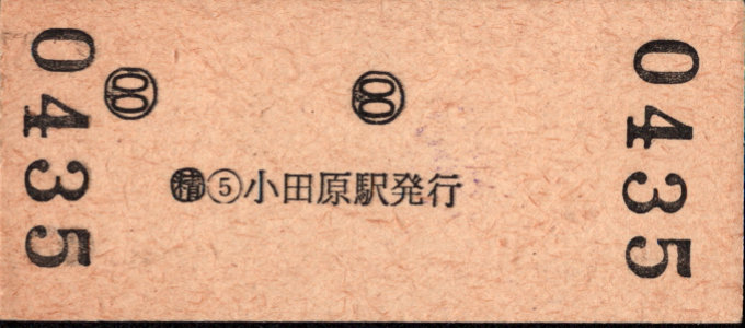 小田急電鉄 硬券入場券
