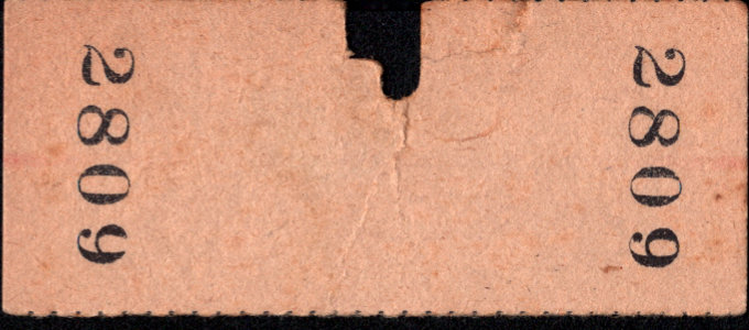 西武鉄道 矢印式 硬券乗車券[等級/3等]