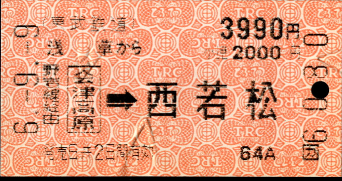 東武鉄道 連絡券[自]