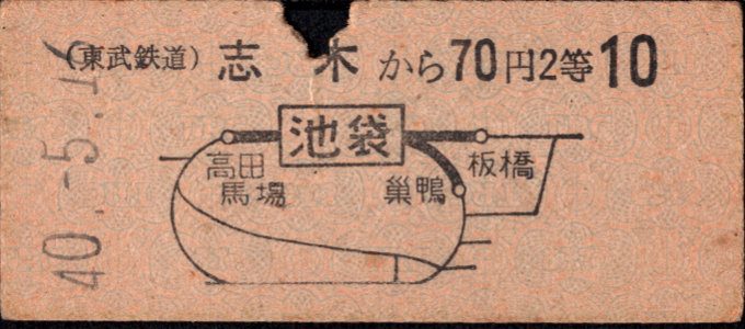 東武鉄道 連絡券[等級]