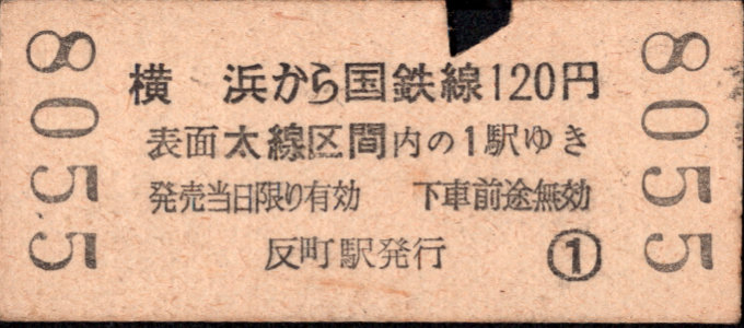 東京急行電鉄 硬券乗車券