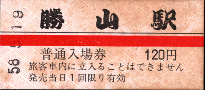 京福電鉄(福井支社) 硬券入場券