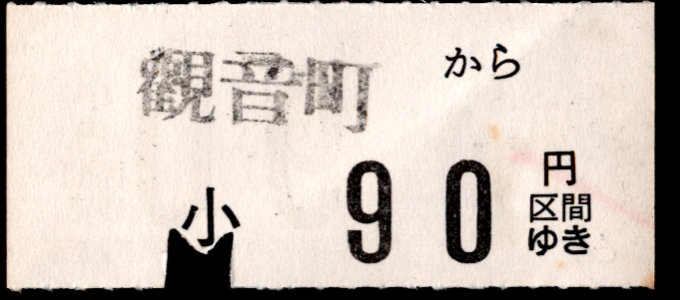 京福電鉄(福井支社) 金額式 軟券乗車券