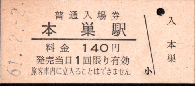 樽見鉄道 硬券入場券
