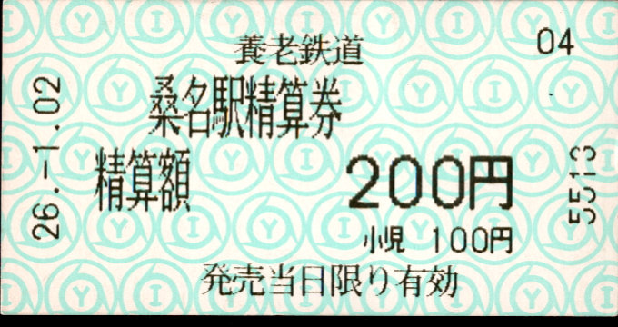 養老鉄道 証明書(精算券)