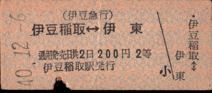 相互式 硬券乗車券