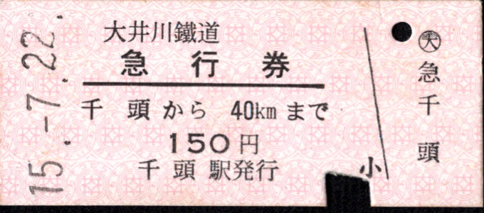 大井川鐵道 急行券