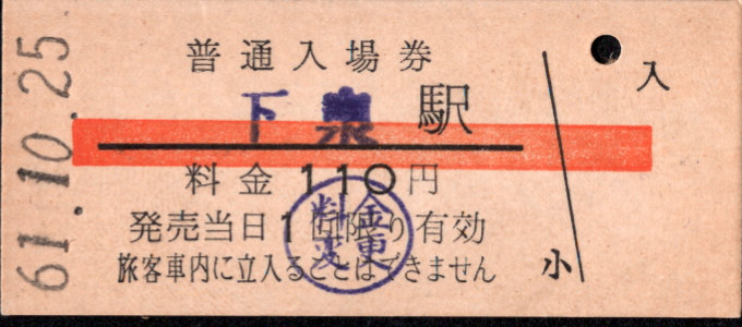 大井川鉄道 硬券入場券