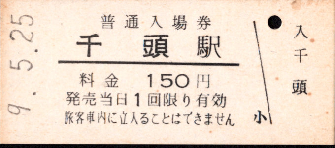 大井川鉄道 硬券入場券