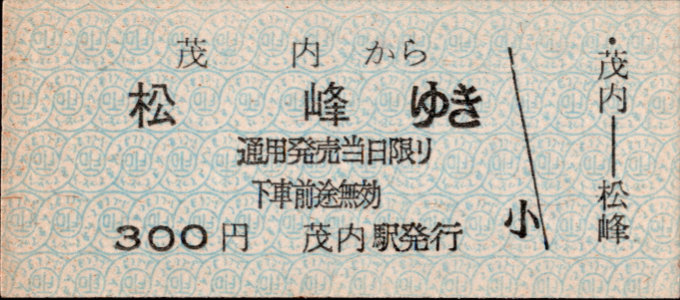 同和鉱業小坂鉄道 各駅乗車券