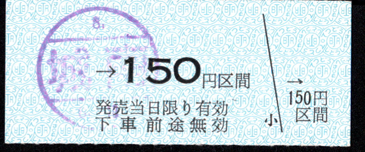 弘南鉄道(大鰐線) 金額式 硬券乗車券