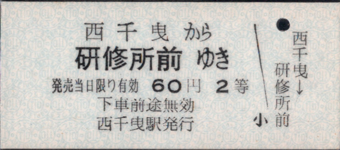 南部縦貫鉄道 一般式 硬券乗車券 [廃札]