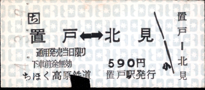 北海道ちほく高原鉄道 相互式 硬券乗車券