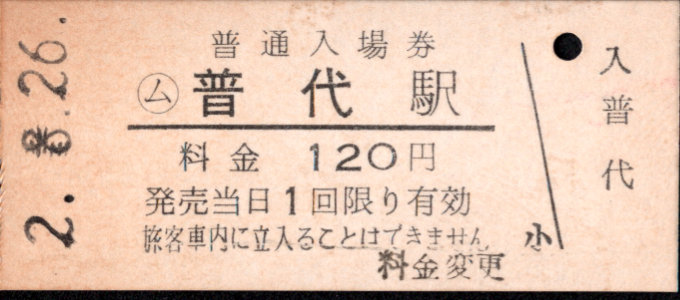 三陸鉄道 硬券入場券