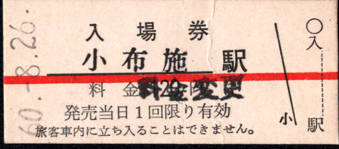 長野電鉄 硬券入場券