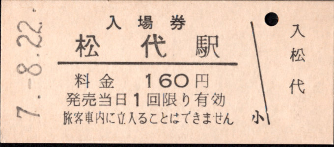 長野電鉄 硬券入場券