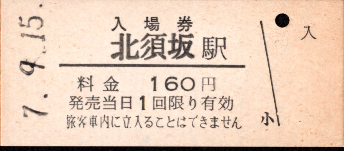 長野電鉄 硬券入場券