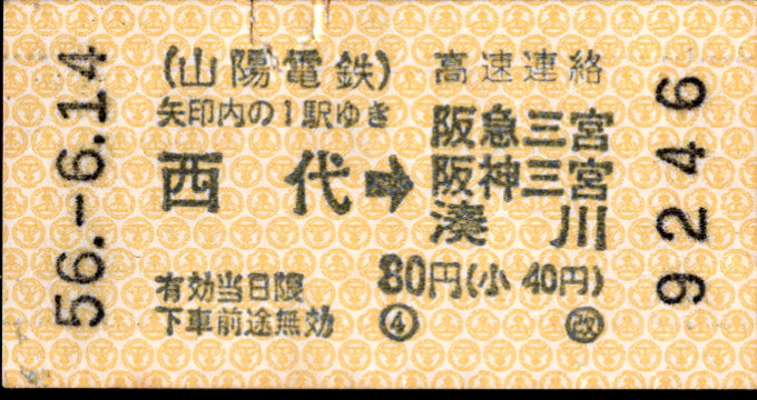 神戸高速鉄道 他社発売乗車券