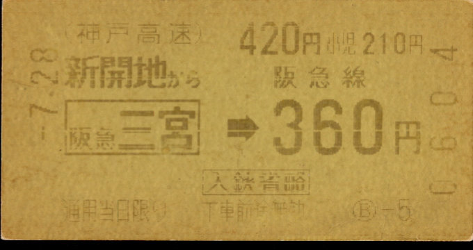 神戸高速鉄道 連絡乗車券