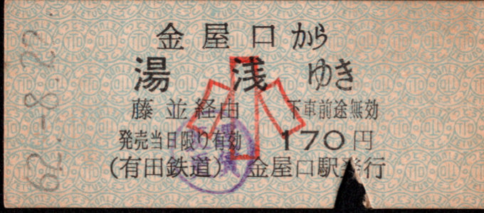 有田鉄道 連絡券