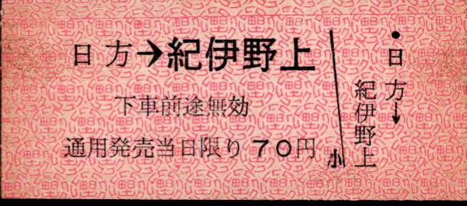 野上電気鉄道 廃札券