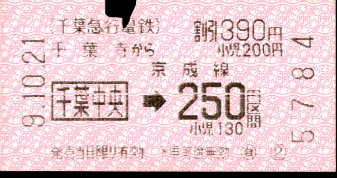 千葉急行電鉄 連絡乗車券