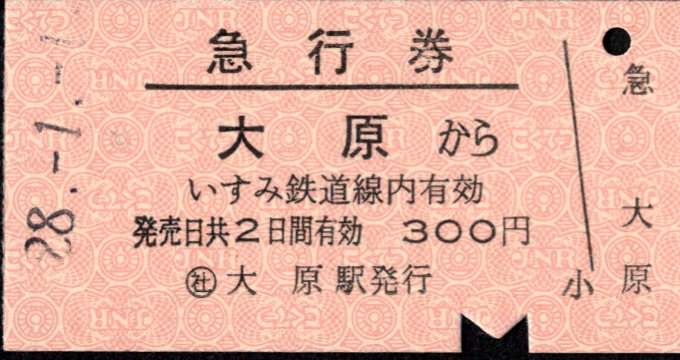いすみ鉄道 急行券