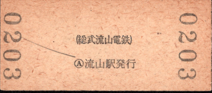総武流山電鉄 硬券入場券