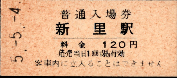 上毛電気鉄道 硬券入場券