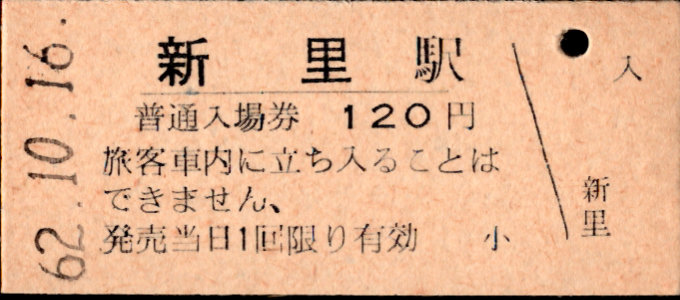 上毛電気鉄道 硬券入場券