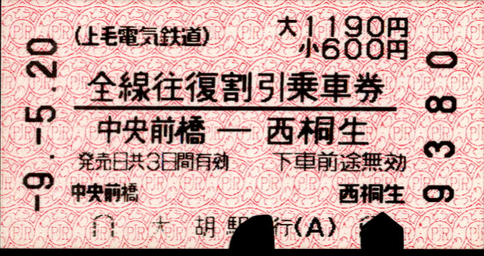 上毛電気鉄道 企画乗車券