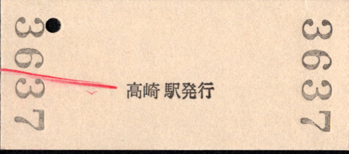 上信電鉄 硬券入場券