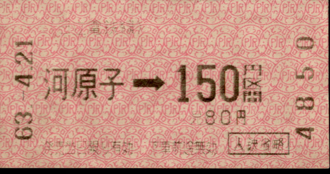 日立電鉄 金額式 軟券乗車券